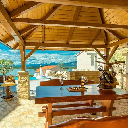 Luxury Villa Allen With Pool Klimno Zimmer foto